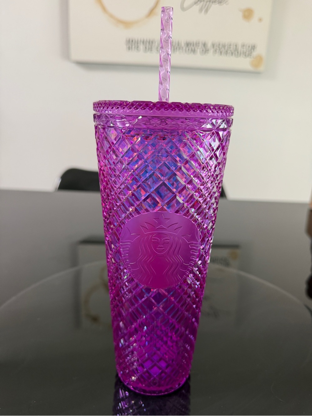 NWT Starbucks Venti Iridescent Purple Jeweled Cold Cup